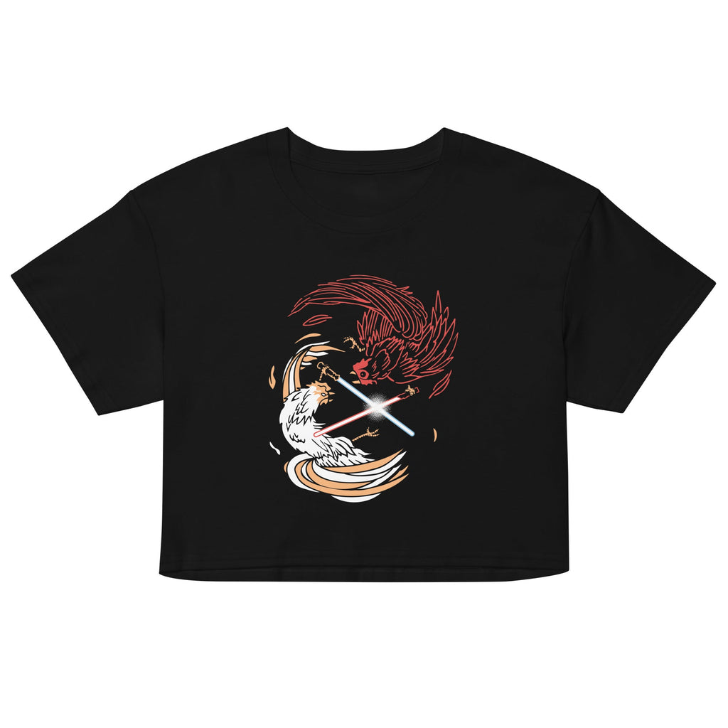 Cock A Doodle Duel Of The Fates Women's Crop Tee