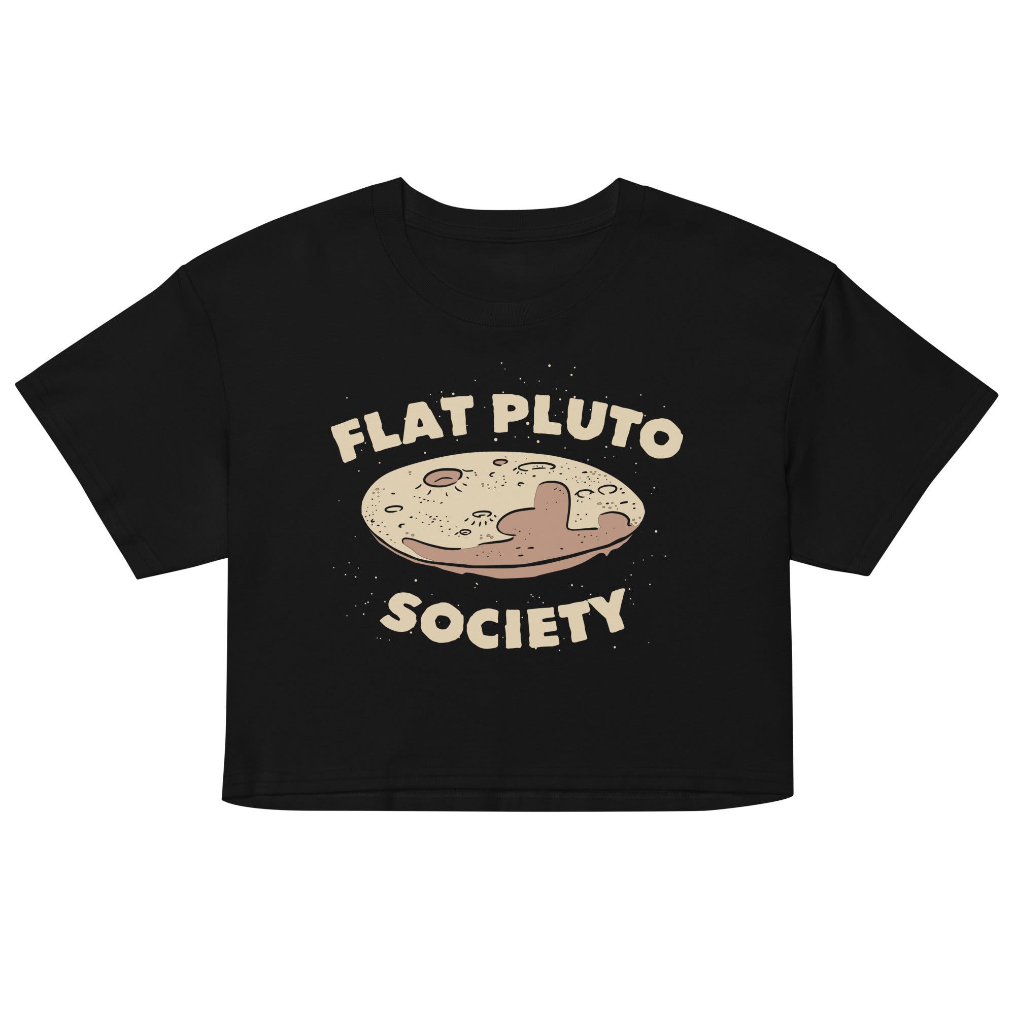 Flat Pluto Society Women's Crop Tee