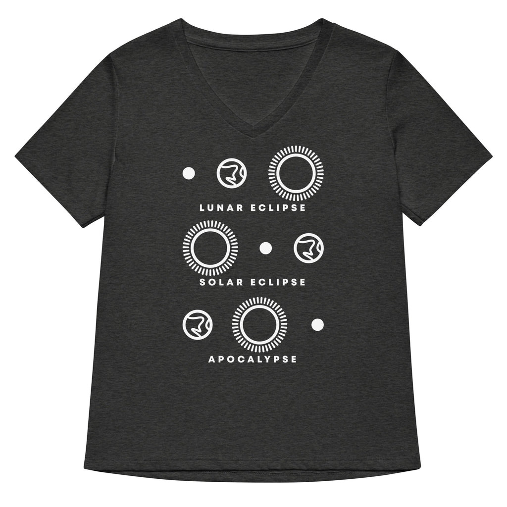 Lunar Eclipse Solar Eclipse Apocalypse Women's V-Neck Tee