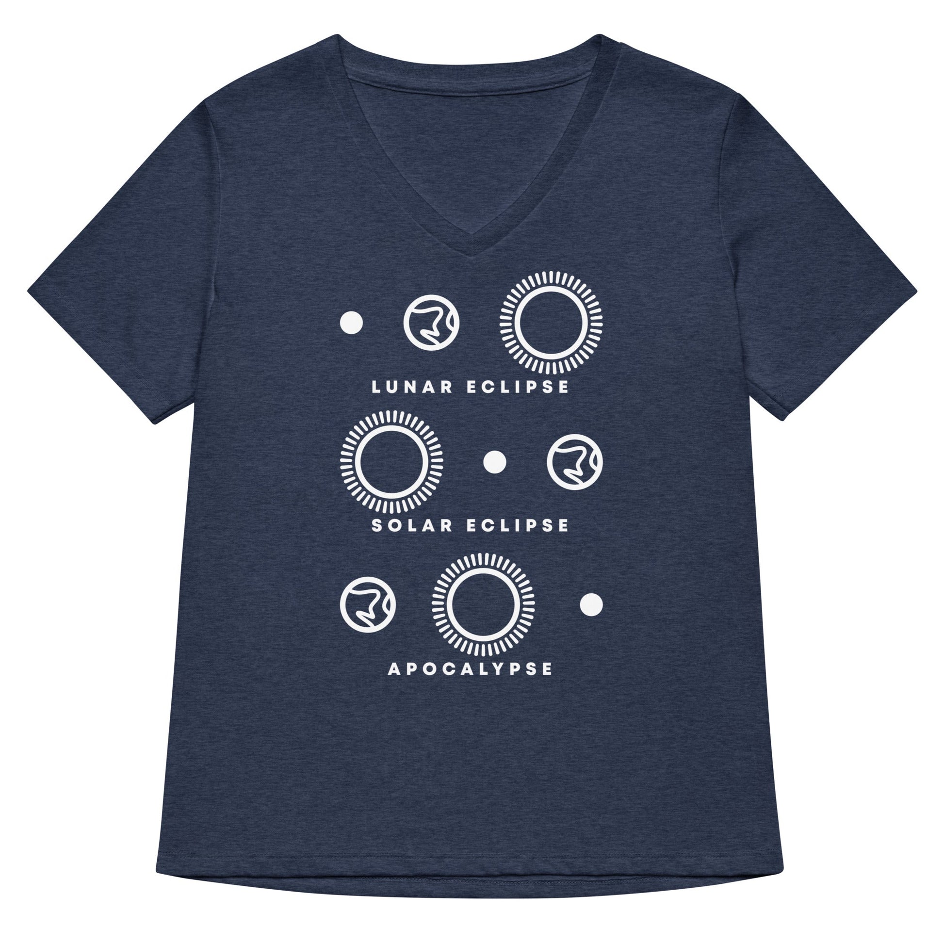 Lunar Eclipse Solar Eclipse Apocalypse Women's V-Neck Tee