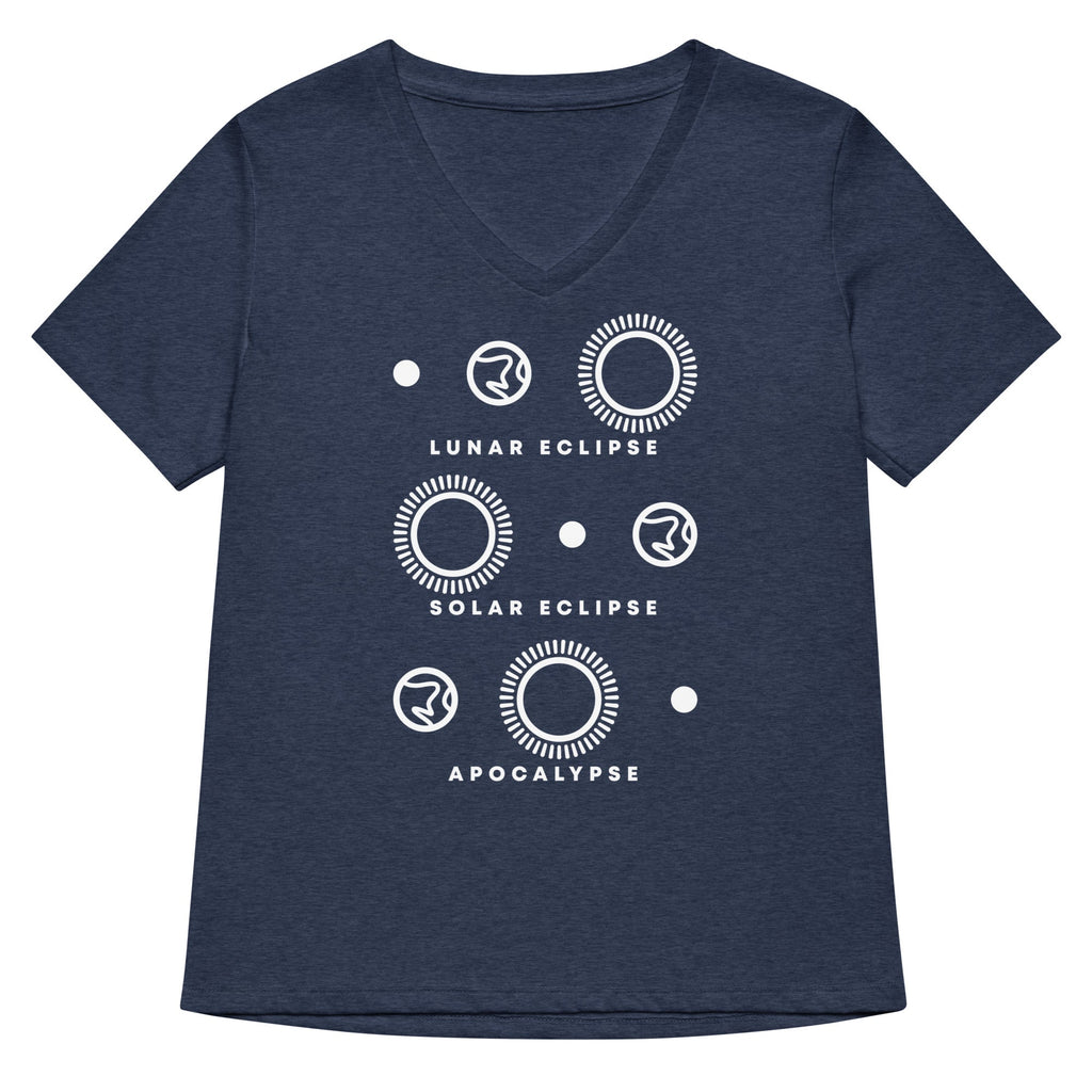 Lunar Eclipse Solar Eclipse Apocalypse Women's V-Neck Tee
