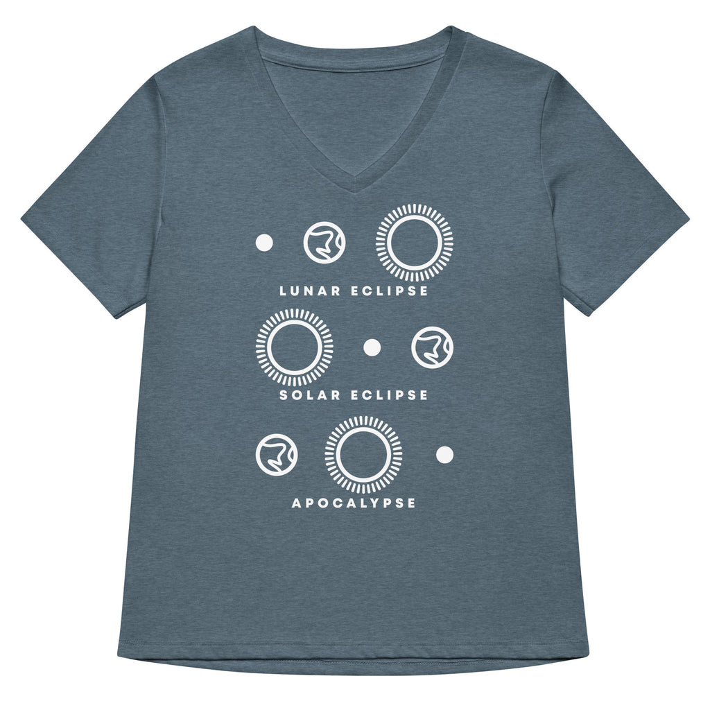 Lunar Eclipse Solar Eclipse Apocalypse Women's V-Neck Tee
