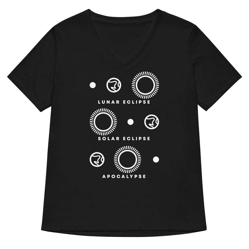 Lunar Eclipse Solar Eclipse Apocalypse Women's V-Neck Tee